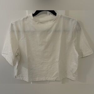 a new day White Cropped Crewneck Tee